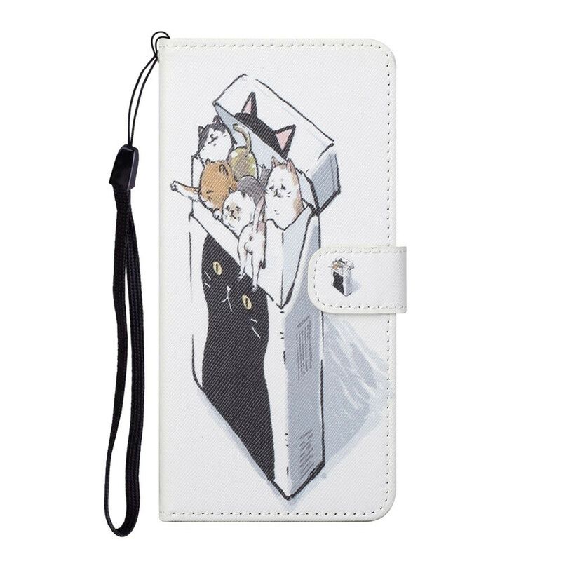 Flip Cover iPhone 13 Med Snor Thong Cat Levering