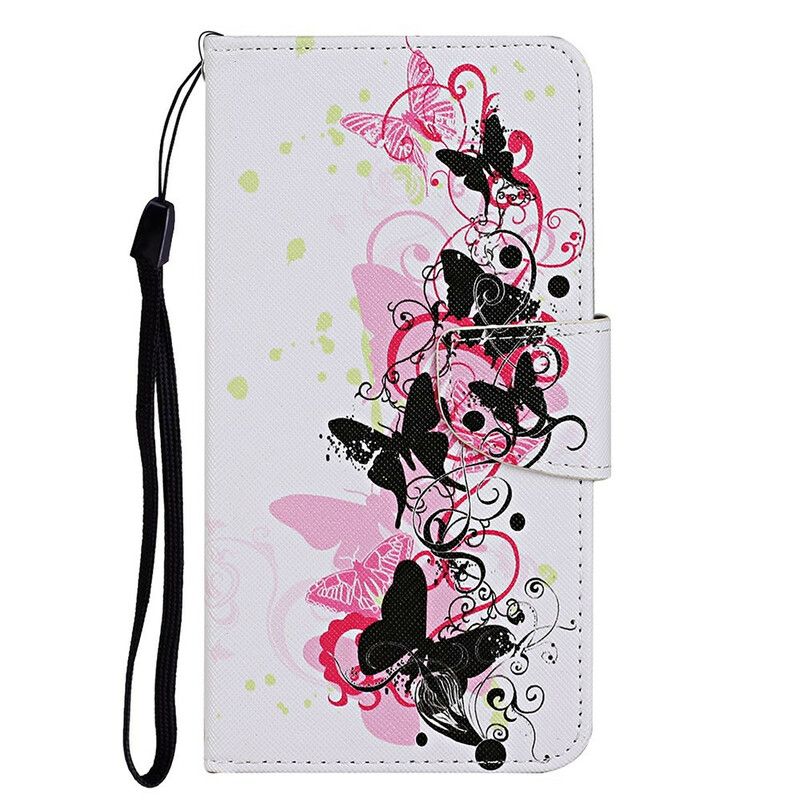 Flip Cover iPhone 13 Mestersommerfugle Med Snor