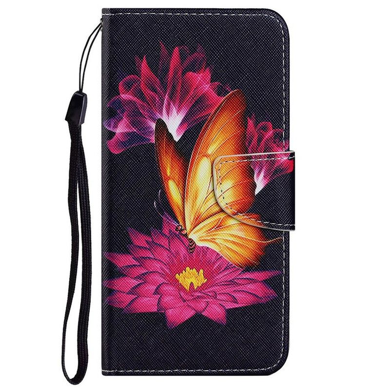 Flip Cover iPhone 13 Sommerfugl Og Lotus