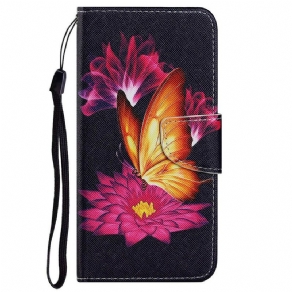 Flip Cover iPhone 13 Sommerfugl Og Lotus