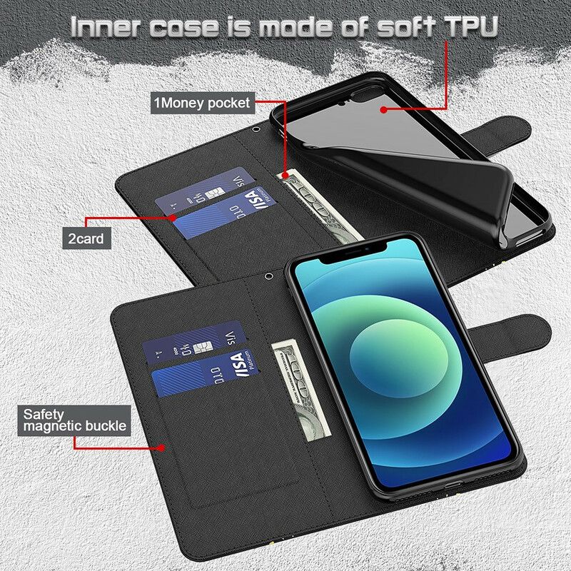 Flip Cover iPhone 13 Sommerfugle