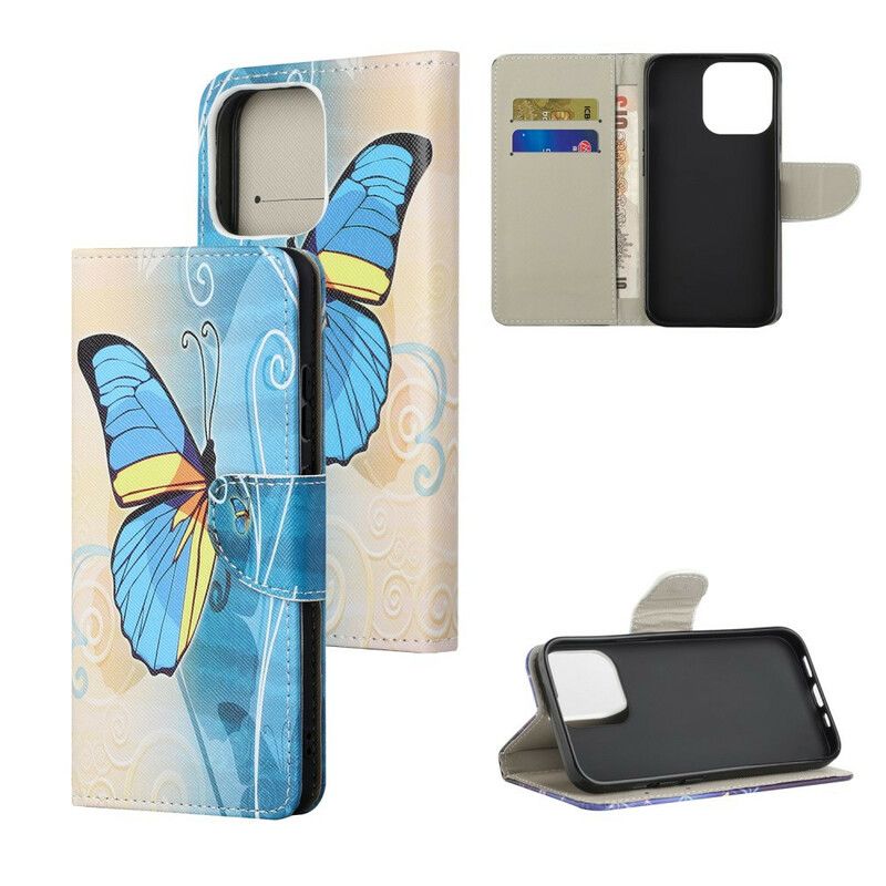 Flip Cover iPhone 13 Sommerfugle