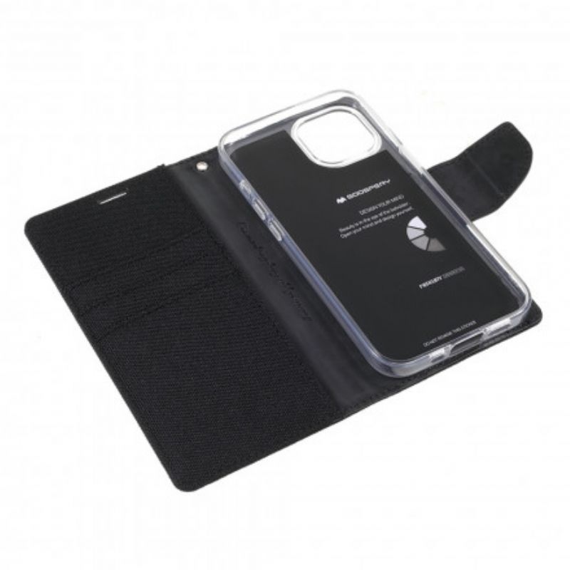 Flip Cover iPhone 13 Tofarvet Mercury Goospery Stof