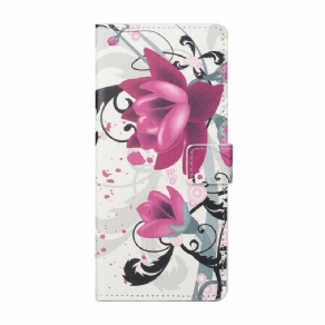 Flip Cover iPhone 13 Tropiske Blomster