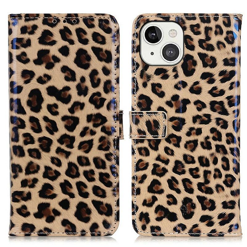 Læder Cover iPhone 13 Leopard