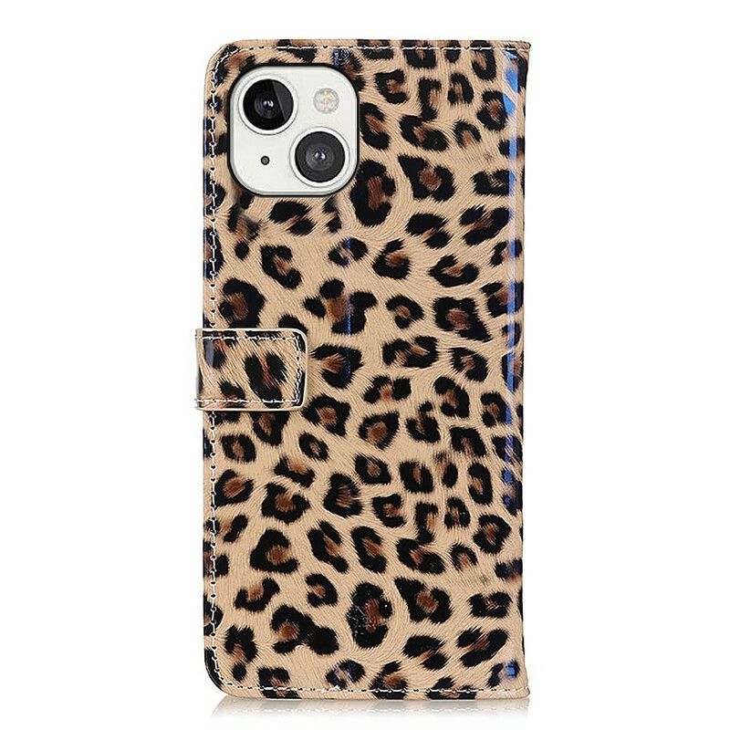 Læder Cover iPhone 13 Leopard