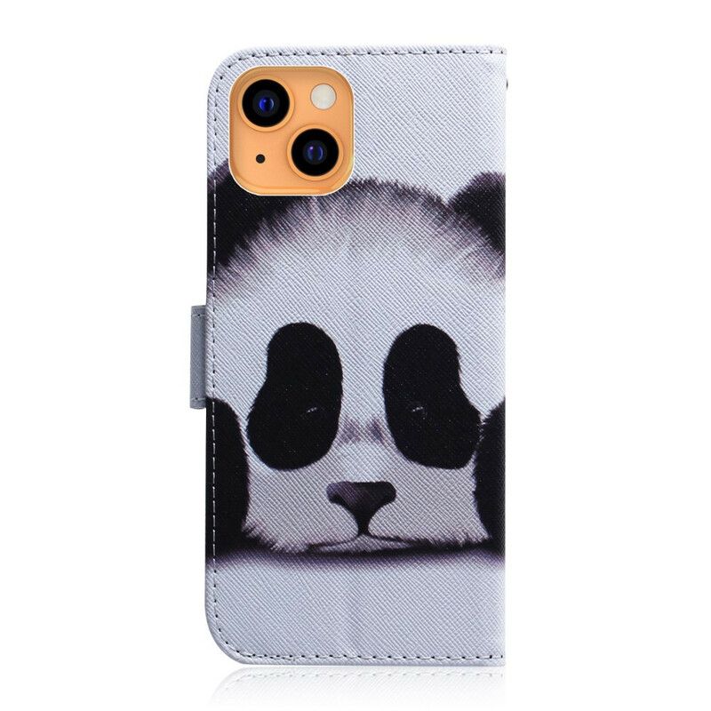 Læder Cover iPhone 13 Panda Ansigt