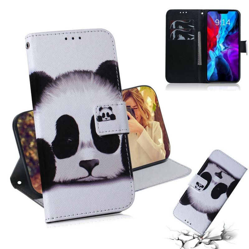 Læder Cover iPhone 13 Panda Ansigt