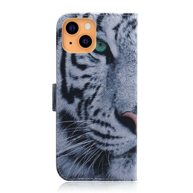 Læder Cover iPhone 13 Tigeransigt