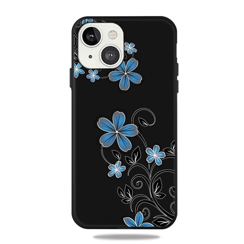 Mobilcover iPhone 13 Blå Blomster