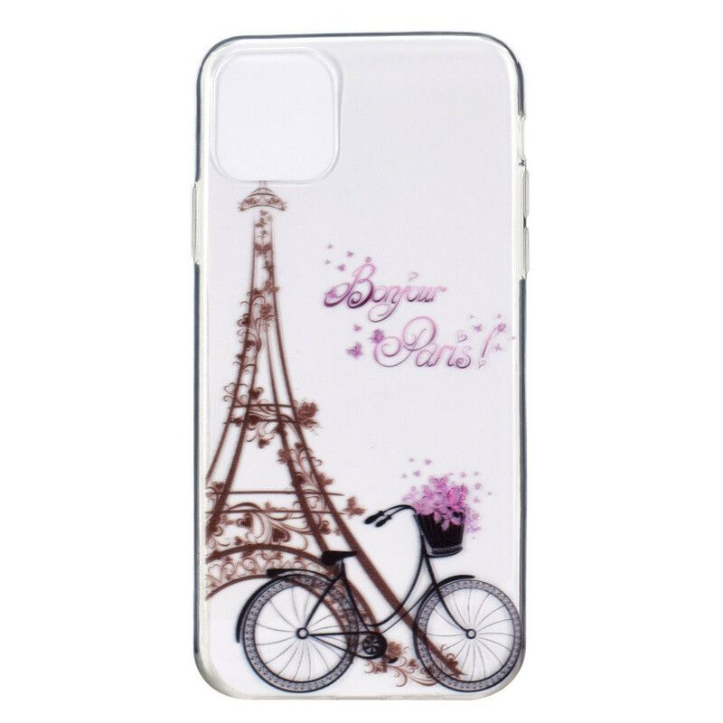 Mobilcover iPhone 13 Transparent Bonjour Paris