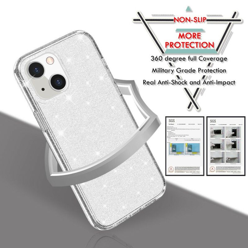 Mobilcover iPhone 13 Transparente Pailletter