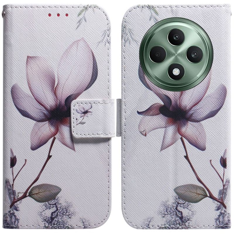 Flip Cover Oppo Reno 12f 5g Lyserød Blomst