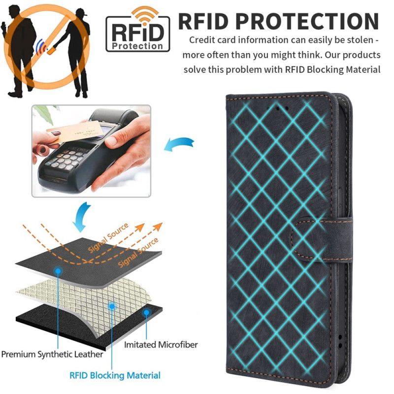 Flip Cover Oppo Reno 12f 5g Ruskindseffekt Rfid-blokering Og Strop