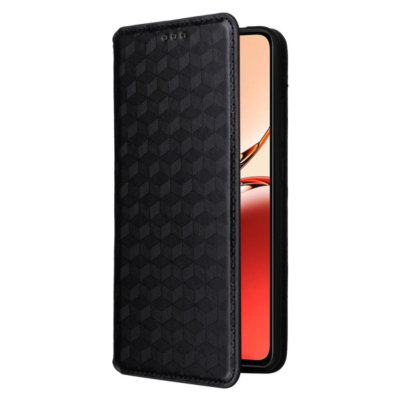 Læder Cover Oppo Reno 12f 5g Diamantmønster