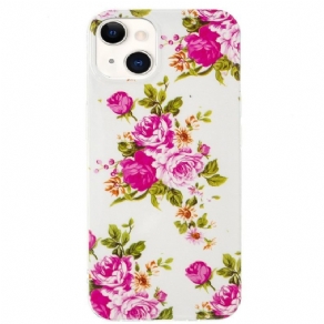 Cover iPhone 15 Plus Fluorescerende Blomster