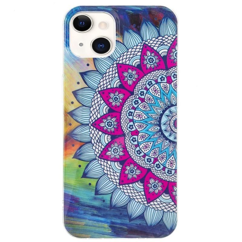 Cover iPhone 15 Plus Fluorescerende Mandala