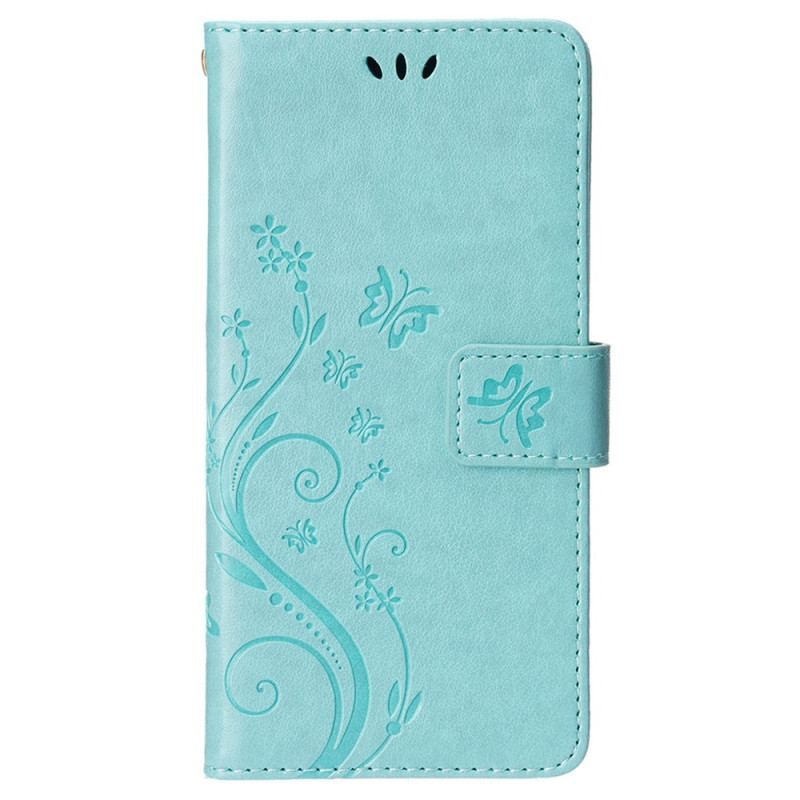 Flip Cover iPhone 15 Plus Blomster Og Sommerfugle