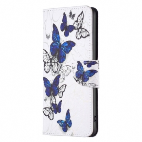 Flip Cover iPhone 15 Plus Farverige Sommerfugle