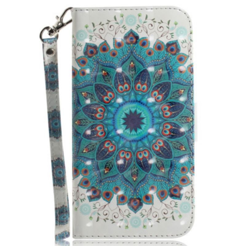 Flip Cover iPhone 15 Plus Med Snor Mandala Med Rem