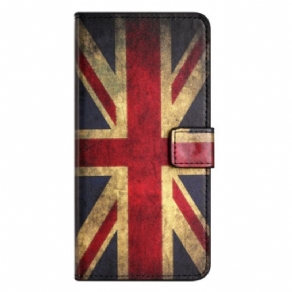 Flip Cover iPhone 15 Plus Vintage Engelsk Flag