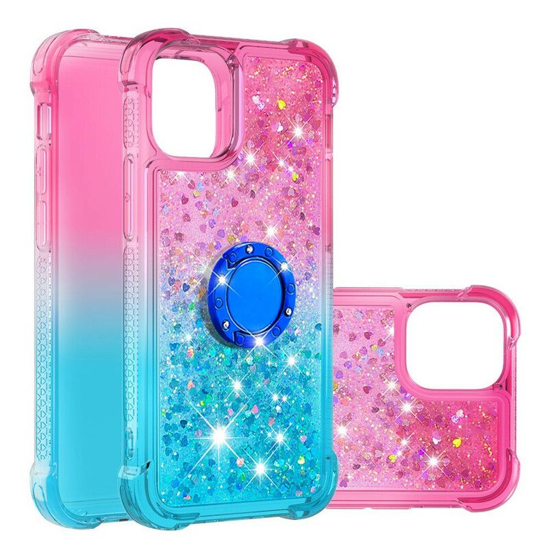 Cover iPhone 13 Pro Max Glitter Ring-støtte