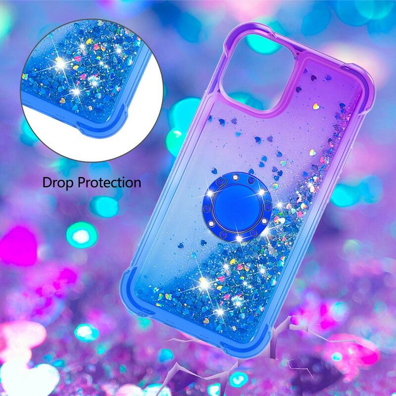 Cover iPhone 13 Pro Max Glitter Ring-støtte