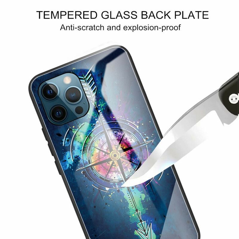 Cover iPhone 13 Pro Max Kompasrose Af Hærdet Glas