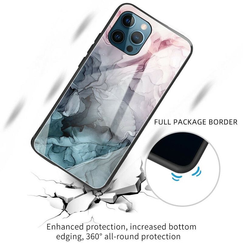 Cover iPhone 13 Pro Max Marmor Hærdet Glas