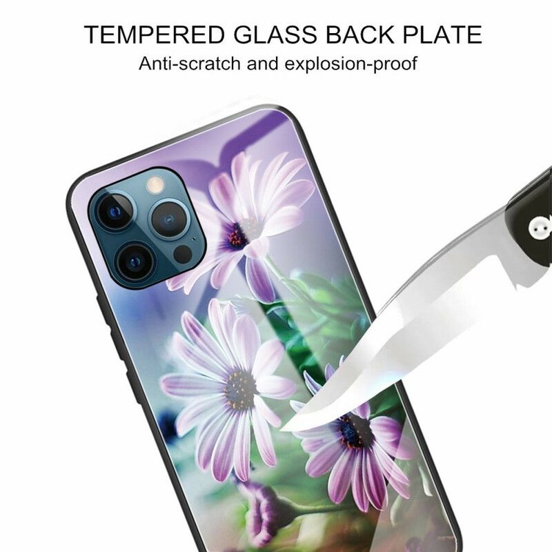 Cover iPhone 13 Pro Max Realistiske Blomster Hærdet Glas