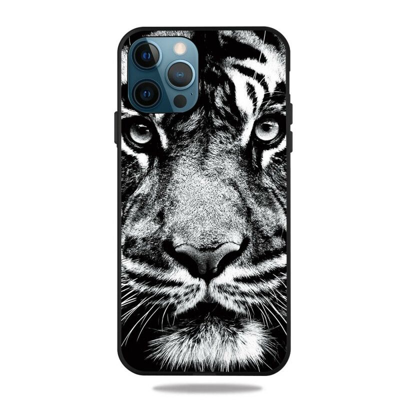 Cover iPhone 13 Pro Max Sort Og Hvid Tiger