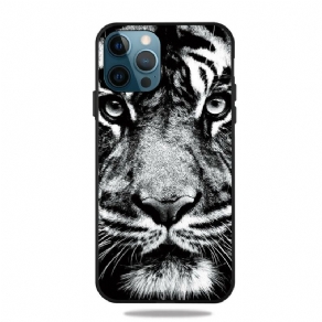 Cover iPhone 13 Pro Max Sort Og Hvid Tiger