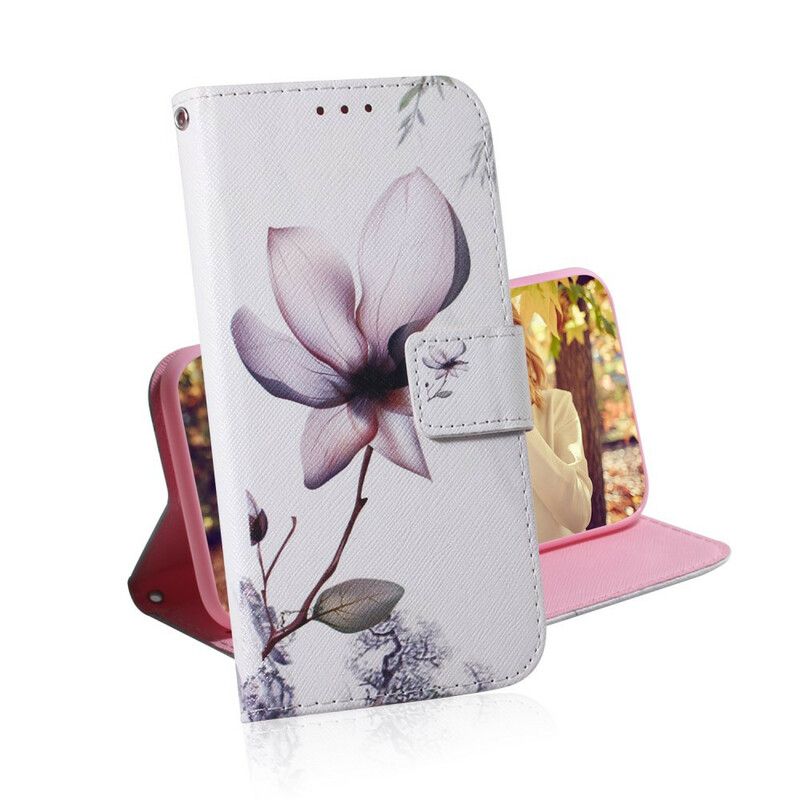 Flip Cover iPhone 13 Pro Max Gammel Rosenblomst