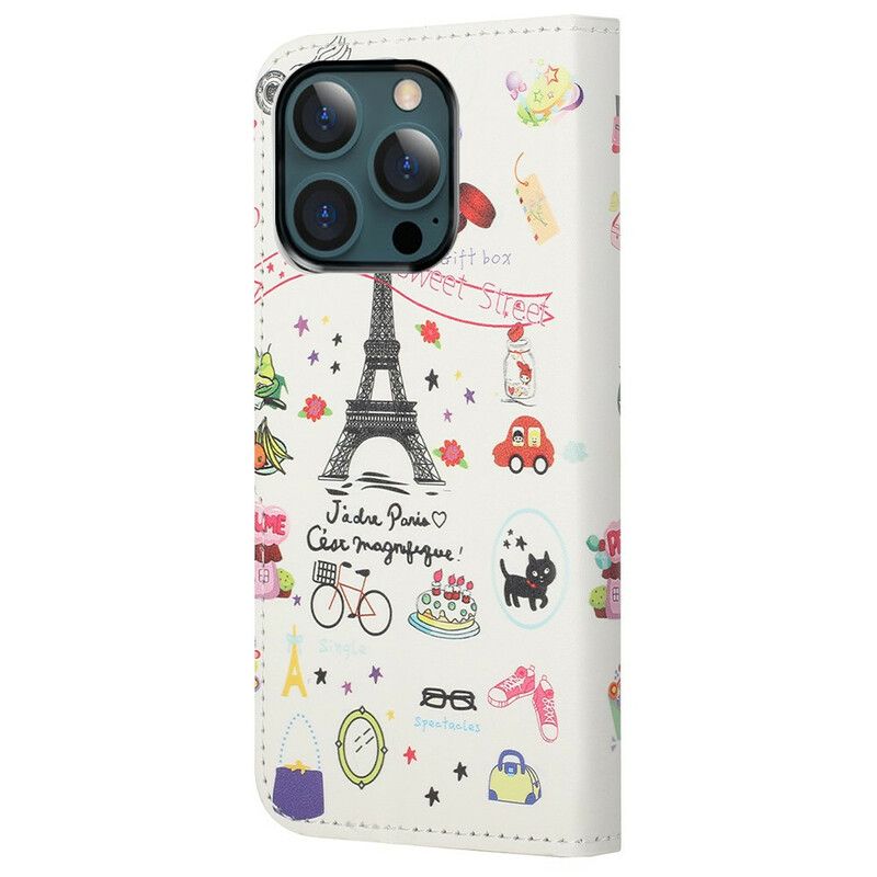 Flip Cover iPhone 13 Pro Max Jeg Elsker Paris