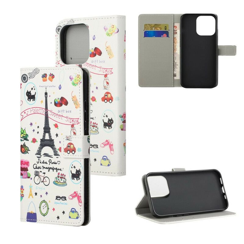 Flip Cover iPhone 13 Pro Max Jeg Elsker Paris