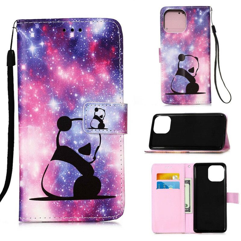 Flip Cover iPhone 13 Pro Max Panda Galaxy