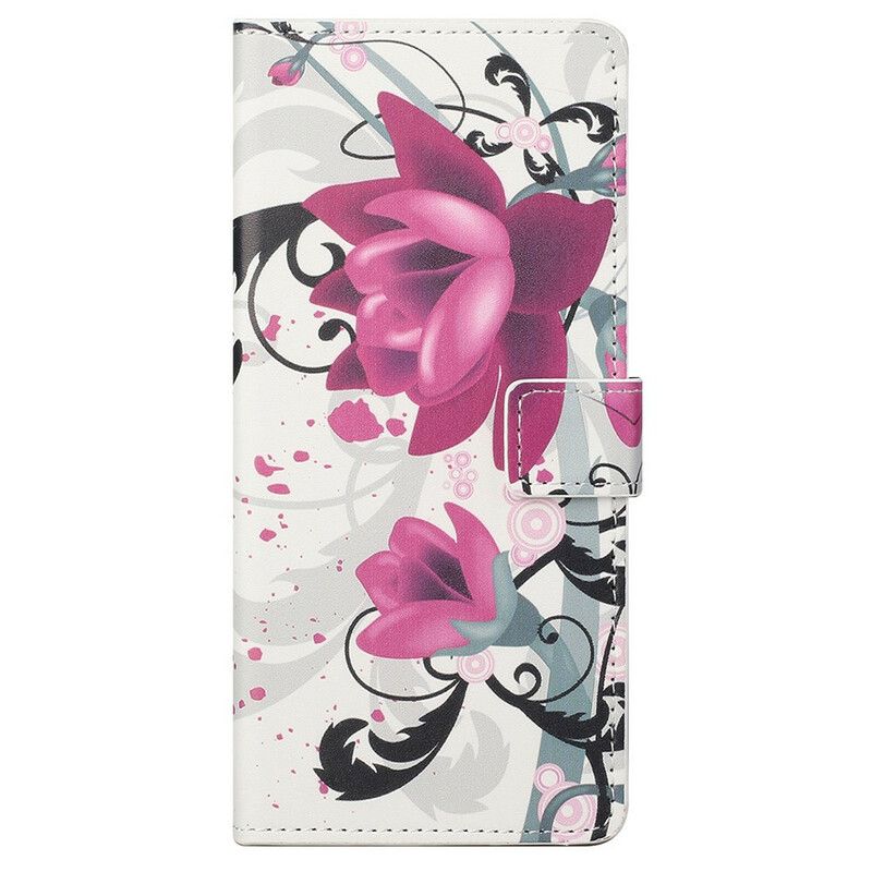 Flip Cover iPhone 13 Pro Max Tropiske Blomster