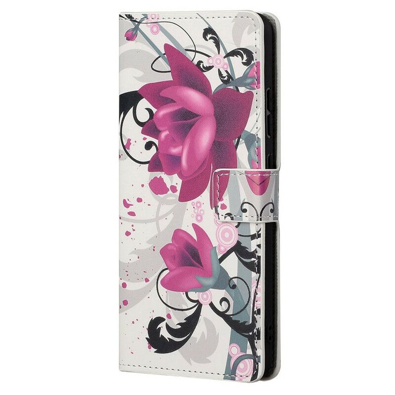 Flip Cover iPhone 13 Pro Max Tropiske Blomster