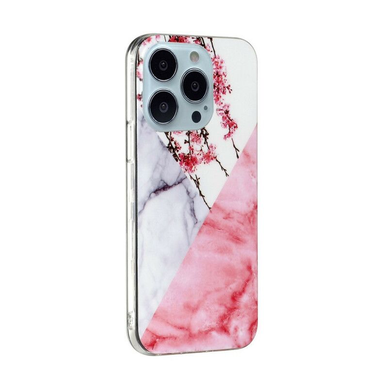 Mobilcover iPhone 13 Pro Max Marmoreret Blommeblomst