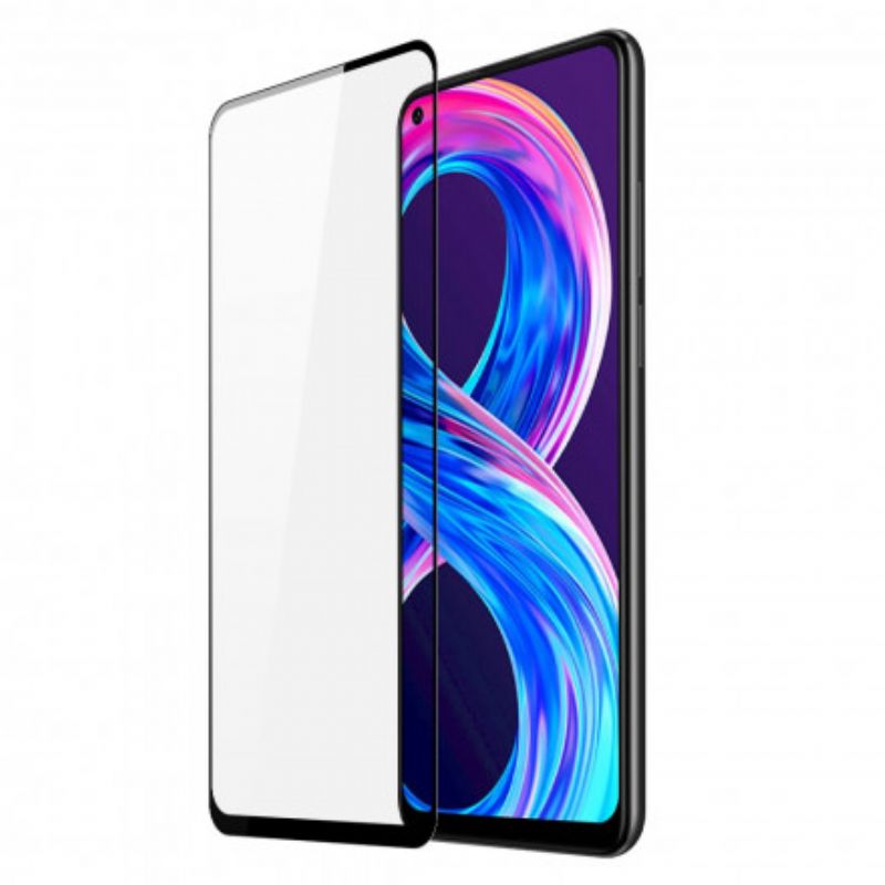 Realme 8/8 Pro Black Edges Skærmbeskytter Af Hærdet Glas