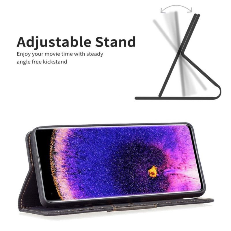 Cover Oppo Find X5 Lite Flip Cover Binfen Farve Læderstil