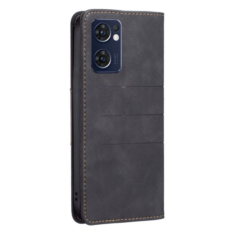 Cover Oppo Find X5 Lite Flip Cover Binfen Farve Læderstil