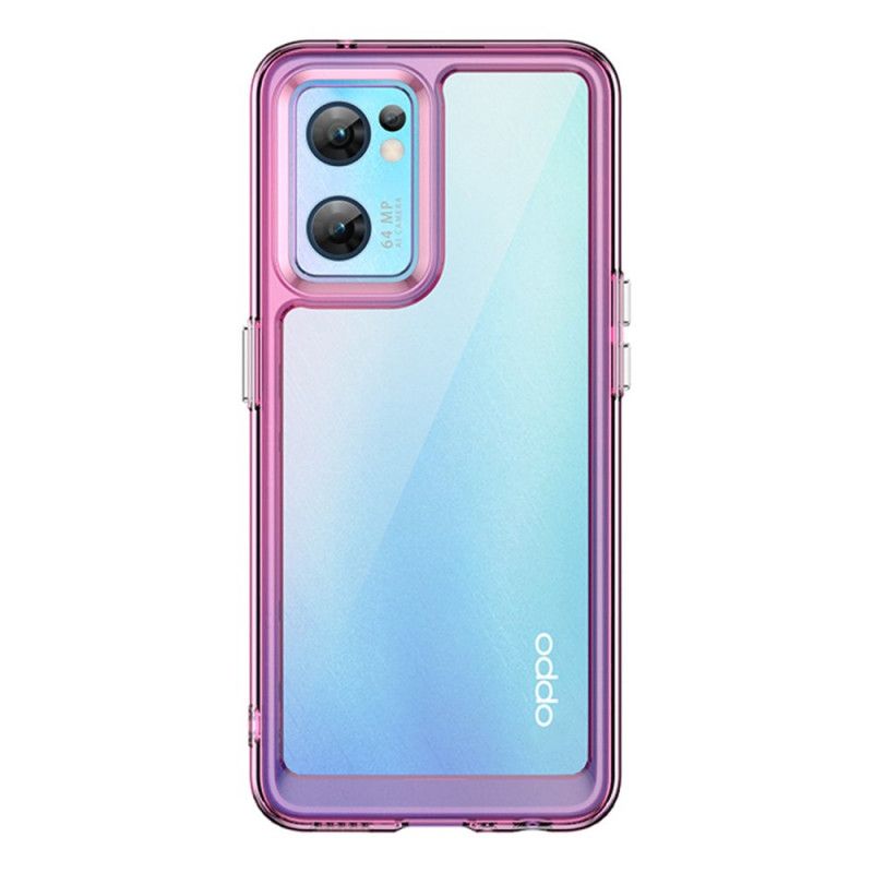 Cover Oppo Find X5 Lite Hybrid Gennemsigtige Farvede Kanter