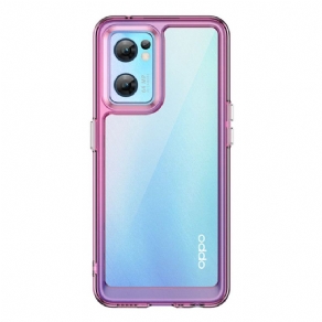 Cover Oppo Find X5 Lite Hybrid Gennemsigtige Farvede Kanter