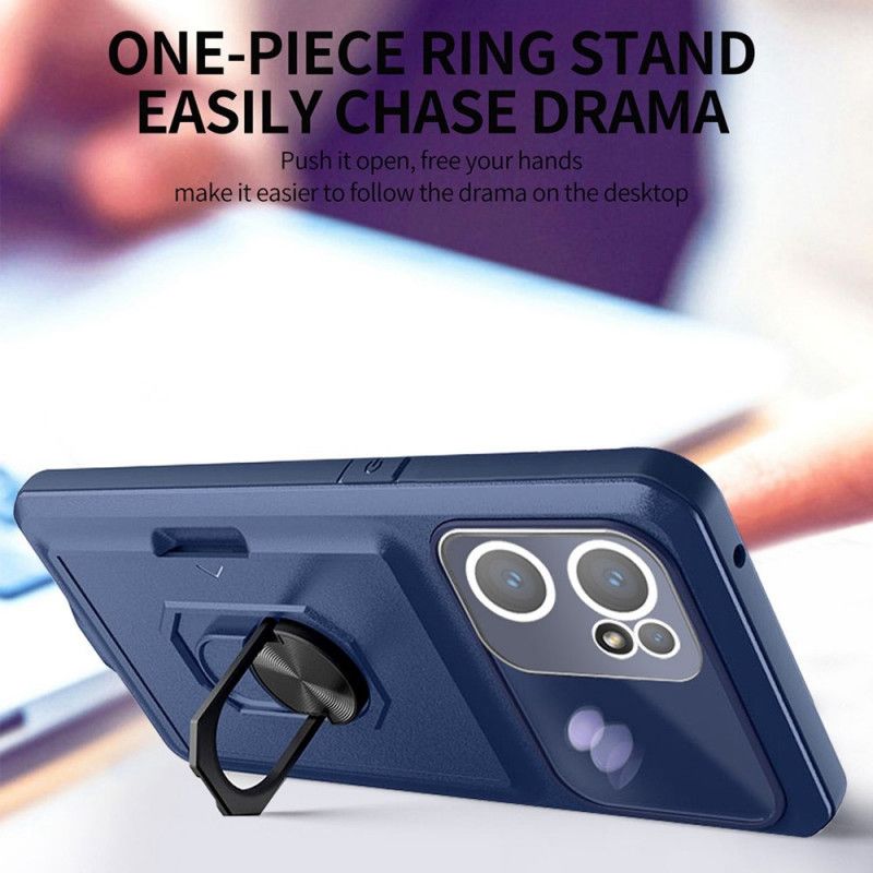 Cover Oppo Find X5 Lite Ring-støtte Og Kortholder