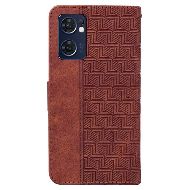 Flip Cover Oppo Find X5 Lite Kubisk Tekstur