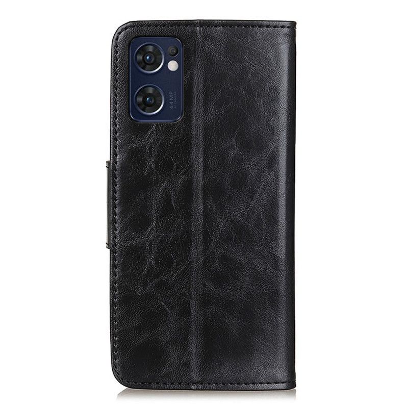 Flip Cover Oppo Find X5 Lite Læder Cover Tekstur Magnetisk Flap