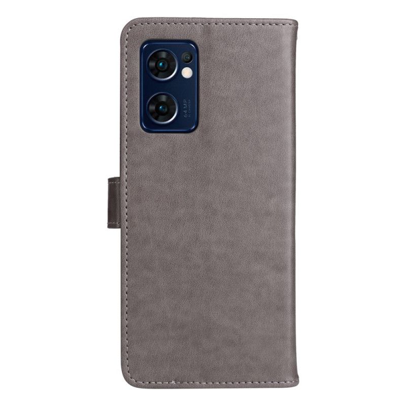 Flip Cover Oppo Find X5 Lite Med Snor Thong Katte Og Bier