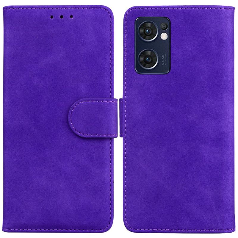 Flip Cover Oppo Find X5 Lite Monokrom Lædereffekt