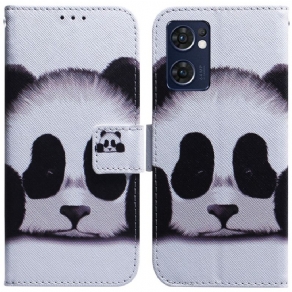 Flip Cover Oppo Find X5 Lite Panda Ansigt